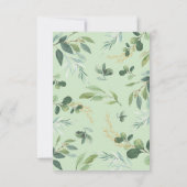 Modern Greenery Gold Boy Girl Baptism Kaart (Achterkant)