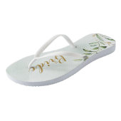 Modern Greenery Gold Geometric Personalized bride Teenslippers (Schuin)