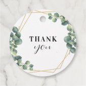 Modern Greenery Gold Geometric Rustic Wedding Bedankjes Labels (Achterkant)