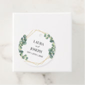 Modern Greenery Gold Geometric Rustic Wedding Bedankjes Labels (In situ)