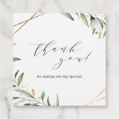 Modern Greenery Gold Geometric Rustic Wedding Bedankjes Labels (Achterkant)