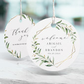 Modern Greenery Gold Geometric Rustic Wedding Bedankjes Labels