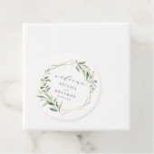 Modern Greenery Gold Geometric Rustic Wedding Bedankjes Labels (In situ)