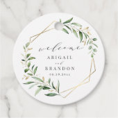 Modern Greenery Gold Geometric Rustic Wedding Bedankjes Labels (Voorkant)