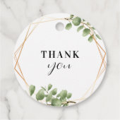Modern Greenery Gold Geometric Rustic Wedding Bedankjes Labels (Achterkant)