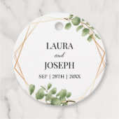 Modern Greenery Gold Geometric Rustic Wedding Bedankjes Labels (Voorkant)
