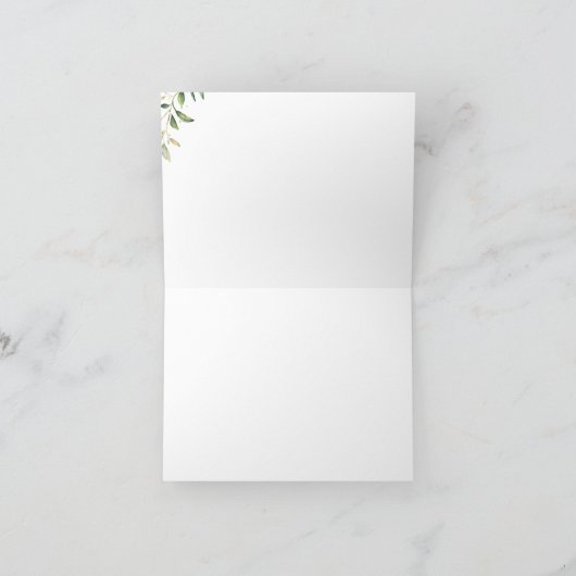 Modern Greenery Gold Geometric Rustic Wedding Bedankkaart (Binnen)