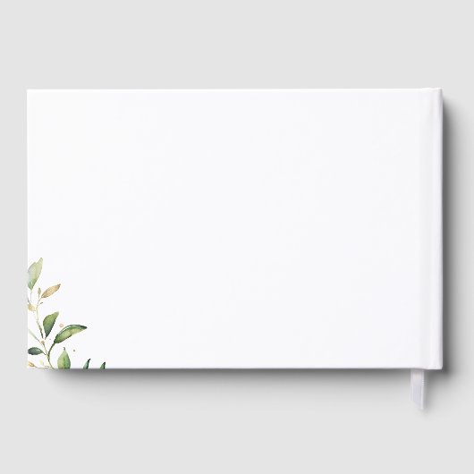 Modern Greenery Gold Geometric Rustic Wedding Gastenboek (Achterkant)