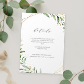 Modern Greenery Gold Geometric Rustic Wedding Informatiekaartje