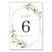 Modern Greenery Gold Geometric Rustic Wedding Kaart (Voorkant)