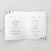 Modern Greenery Gold Geometric Rustic Wedding Programma (Binnen)
