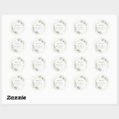 Modern Greenery Gold Geometric Rustic Wedding Ronde Sticker (Vel)