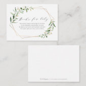 Modern Greenery Gold Geometrische Boeken Verzoek Informatiekaartje (Voorkant / Achterkant)