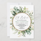 Modern Greenery Gold Neutral Twins Baby shower Kaart (Voorkant)