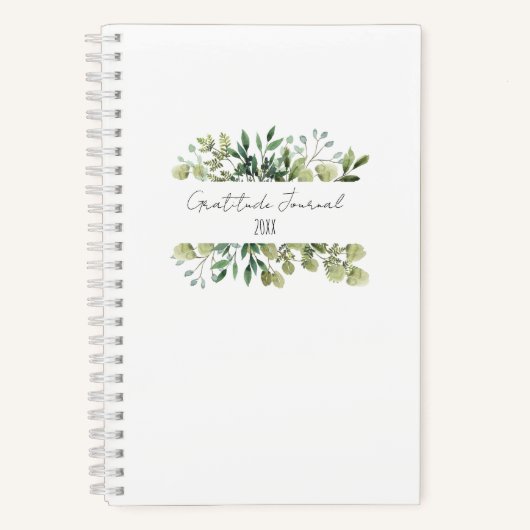 Modern Greenery Gratitude Journal White Notitieboek (Voorkant)