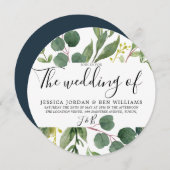 Modern Greenery Green Leaf Wedding Kaart (Voorkant / Achterkant)