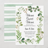 Modern Greenery Housewarming Party Invite Kaart (Voorkant / Achterkant)