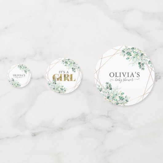 Modern Greenery is een meisje-EucalyptusBaby showe Confetti (Voorkanten)