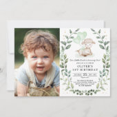 Modern Greenery Lamb Baby Sheep Birthday Kaart (Voorkant)