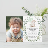 Modern Greenery Lamb Baby Sheep Birthday Kaart (Staand voorkant)