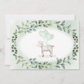 Modern Greenery Lamb Baby Sheep Birthday Kaart (Achterkant)
