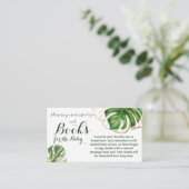 Modern Greenery Leaf Baby shower Book for Baby Informatiekaartje (Staand voorkant)