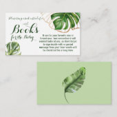 Modern Greenery Leaf Baby shower Book for Baby Informatiekaartje (Voorkant / Achterkant)