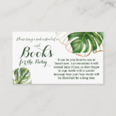 Modern Greenery Leaf Baby shower Book for Baby Informatiekaartje (Voorkant)