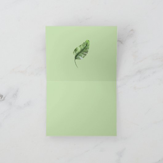 Modern Greenery Leaf Gender Neutral Baby shower Bedankkaart (Binnen)