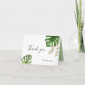 Modern Greenery Leaf Gender Neutral Baby shower Bedankkaart (Voorkant)