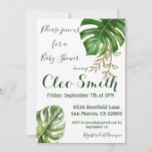 Modern Greenery Leaf Gender Neutral Baby shower Kaart (Voorkant)