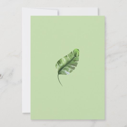 Modern Greenery Leaf Gender Neutral Baby shower Kaart (Achterkant)
