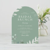 Modern Greenery Leaves Vrijgezellenfeest Brunch Kaart (Staand voorkant)