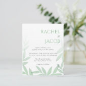 Modern Greenery Leaves Wedding Invitation (Staand voorkant)