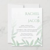 Modern Greenery Leaves Wedding Invitation (Voorkant)
