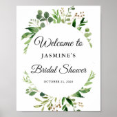 Modern Greenery Leaves Wreate Vrijgezellenfeest Si Poster (Voorkant)