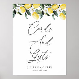 Modern Greenery Lemon Floral Kaarten & Geschenken Poster