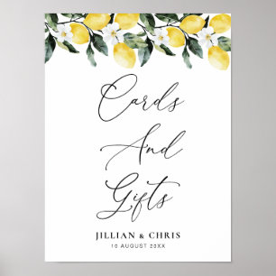 Modern Greenery Lemon Floral Kaarten & Geschenken  Poster