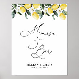 Modern Greenery Lemon Floral mimosa barteken Poster