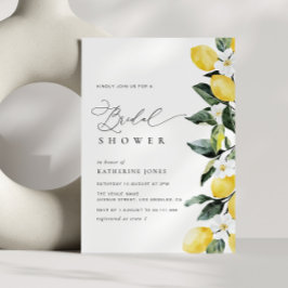 Modern Greenery Lemon Floral Wedding Vrijgezellenf Kaart