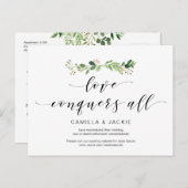 Modern Greenery, Love verovert all, Postponement Briefkaart (Voorkant / Achterkant)