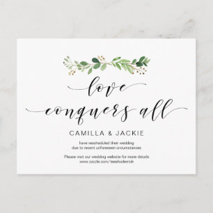 Modern Greenery, Love verovert all, Postponement Briefkaart