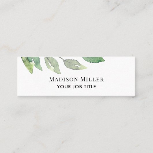 Modern Greenery Mini Visitekaartje (Voorkant)
