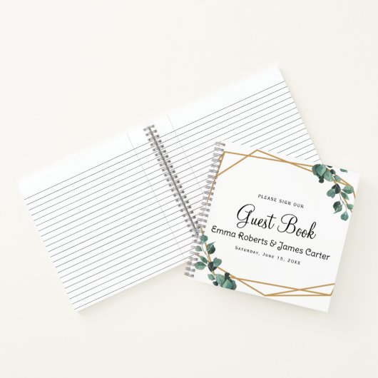 Modern Greenery Minimalist Guest Book Notitieboek (Binnen)