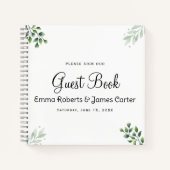 Modern Greenery Minimalist Guest Book Notitieboek (Voorkant)