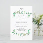 Modern Greenery Monogram Budget Wedding nodigt A9  (Staand voorkant)