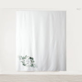 Modern Greenery Monogram Weddenschap Foto Wandkleed (Voorkant)