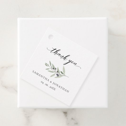 Modern Greenery Olive Oil Branch Wedding for Label (In situ)