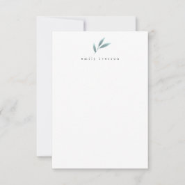 Modern Greenery Personalized Briefpapier Notitiekaartje