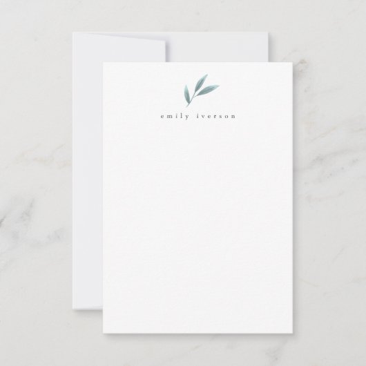 Modern Greenery Personalized Briefpapier Notitiekaartje (Voorkant)